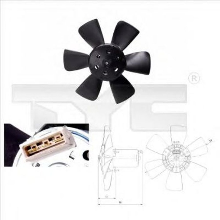 Ventilator radiator SEAT CORDOBA Vario 6K5 TYC 831-0011
