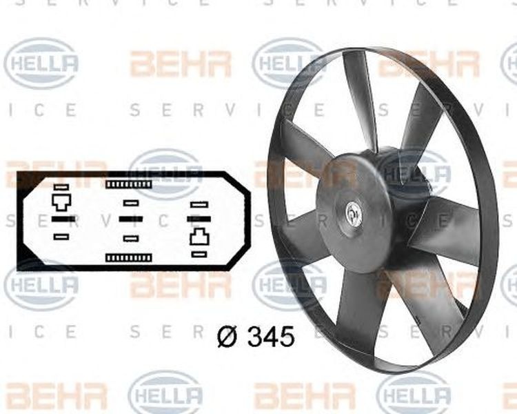 Ventilator radiator SEAT IBIZA IV 6L1 HELLA 8EW 009 144-581