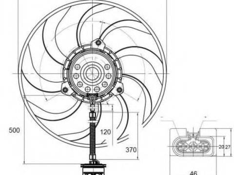 Ventilator radiator SEAT IBIZA Mk IV (6L1) (2002 - 2009) NRF 47373