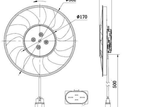 Ventilator, radiator stanga (47931 NRF) AUDI,VW