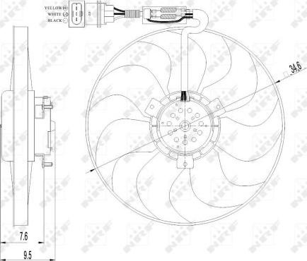 Ventilator. radiator Ventilator radiator AUDI A3 TT SEAT AROSA CORDOBA IBIZA III IBIZA IV LEON TOLEDO II SKODA FA VW LUPO (6X1, 6E1), Hatchback, 09.1998 - 07.2005 NRF 47064