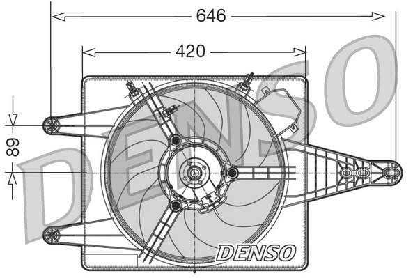 Ventilator, radiator Ventilator radiator cu carcasa ALFA ROMEO 156 1.6-2.5 02.97-05.06 DENSO DER01010