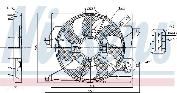 Ventilator. radiator Ventilator radiator cu carcas