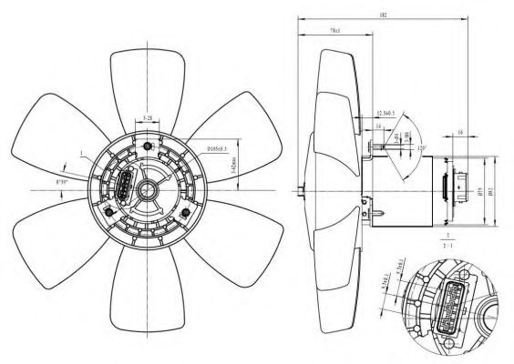 Ventilator, radiator VW CADDY II Caroserie (9K9A) 