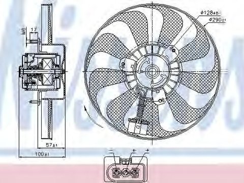 Ventilator, radiator VW FOX (5Z1, 5Z3) (2003 - 2016) NISSENS 85684 piesa NOUA