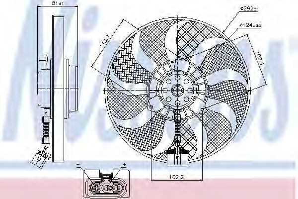 Ventilator radiator VW GOLF 4 Variant (1J5) (1999 - 2006) NISSENS 85715