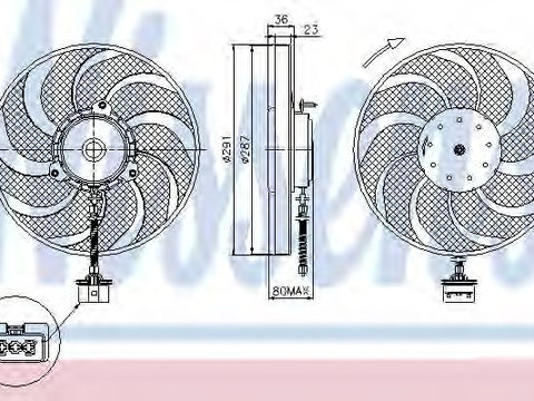 Ventilator radiator VW GOLF 4 Variant (1J5) (1999 - 2006) NISSENS 85545