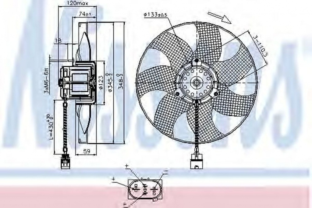 Ventilator radiator VW NEW BEETLE 9C1 1C1 NISSENS 85726