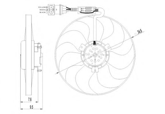 Ventilator radiator VW Polo IV Saloon (9A4, 9A2, 9N2, 9A6) (An fabricatie 09.2002 - ..., 64 - 101 CP, Diesel, Benzina) - Cod intern: W20163095 - LIVRARE DIN STOC in 24 ore!!!