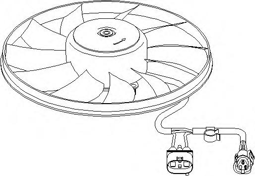 Ventilator, radiator VW TOURAN (1T1, 1T2), AUDI A3 (8P1), VW RABBIT V (1K1) - TOPRAN 112 321