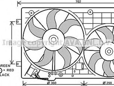 Ventilator radiator VW TOURAN 1T1 1T2 AVA VW7528