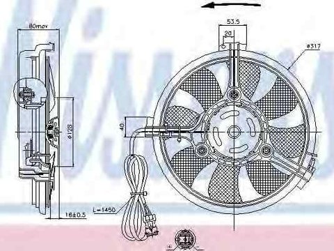 Ventilatoraer conditionat VW PASSAT 3B2 NISSENS 85519
