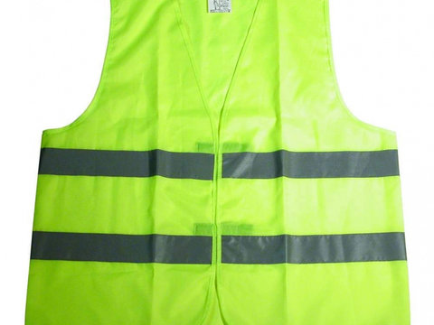 Vesta reflectorizanta Carpoint verde marime XL cu benzi reflectorizante