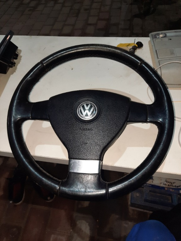 Volan 3 spite cu airbag vw golf 5 piele