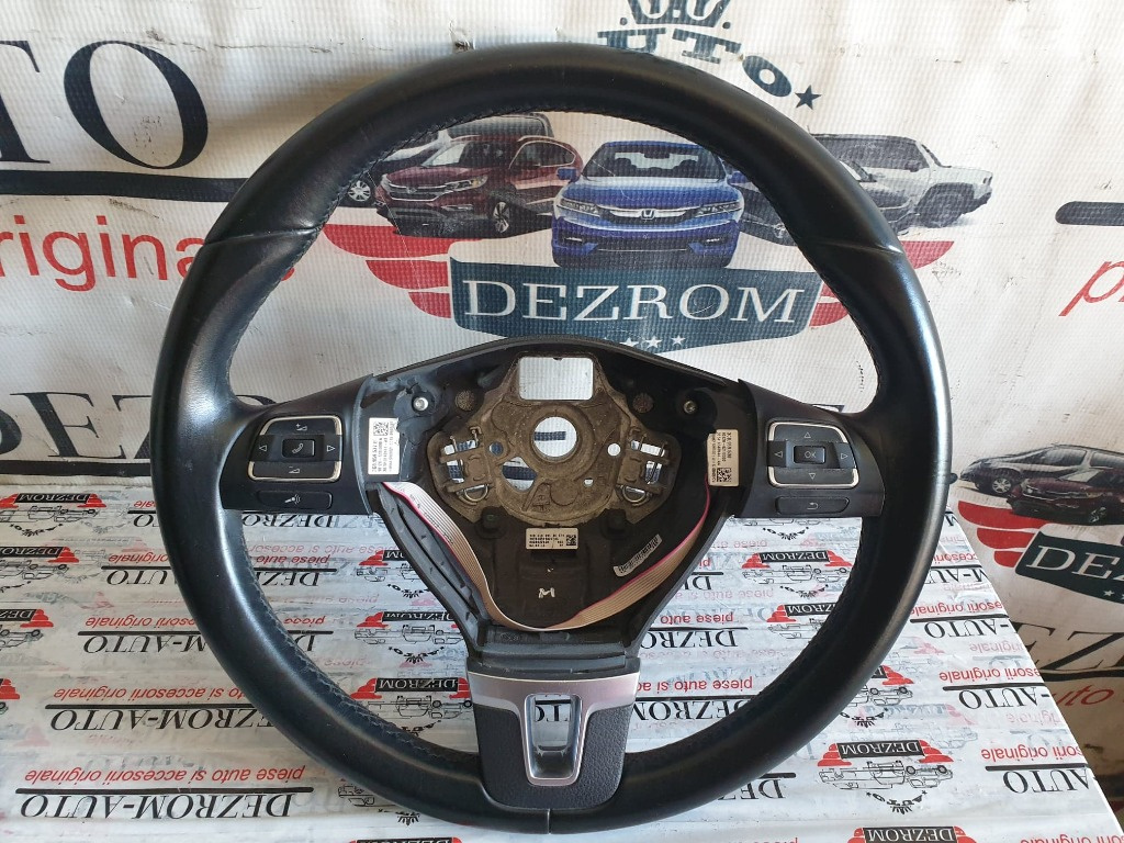 Volan din piele 3 spite cu comenzi VW Passat CC II cod piesa : 3C8419091BE