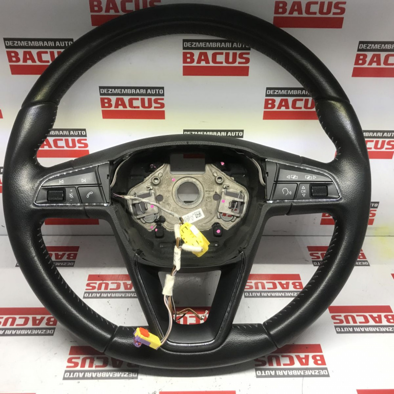 Volan Din Piele Cu Comenzi Seat Ibiza 5 / Leon 3 Cod 5F0419091L