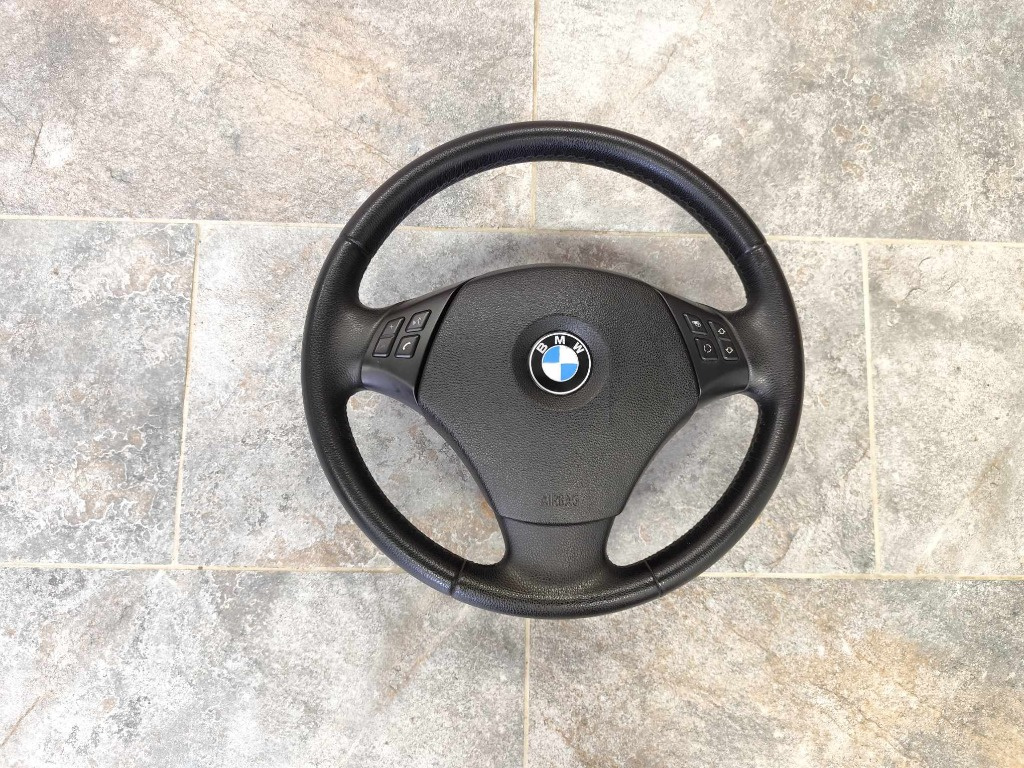Volan din piele cu comenzi si airbag 3375E901 BMW Seria 3 E90 an fab. 2004 - 2011