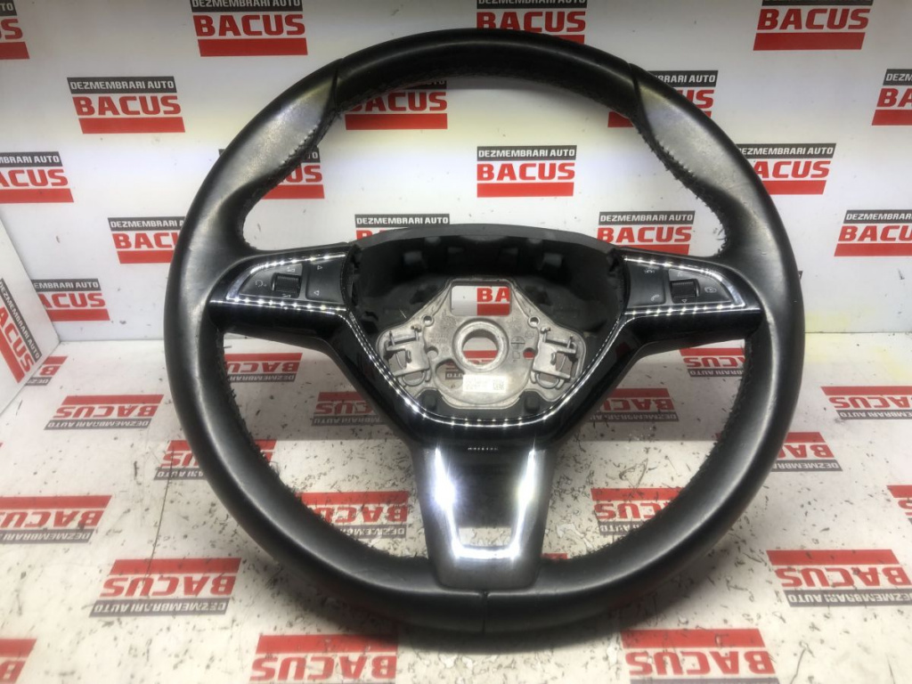 Volan Din Piele Cu Comenzi Skoda Octavia 3 Facelift / Superb Cod: 3V0419091L
