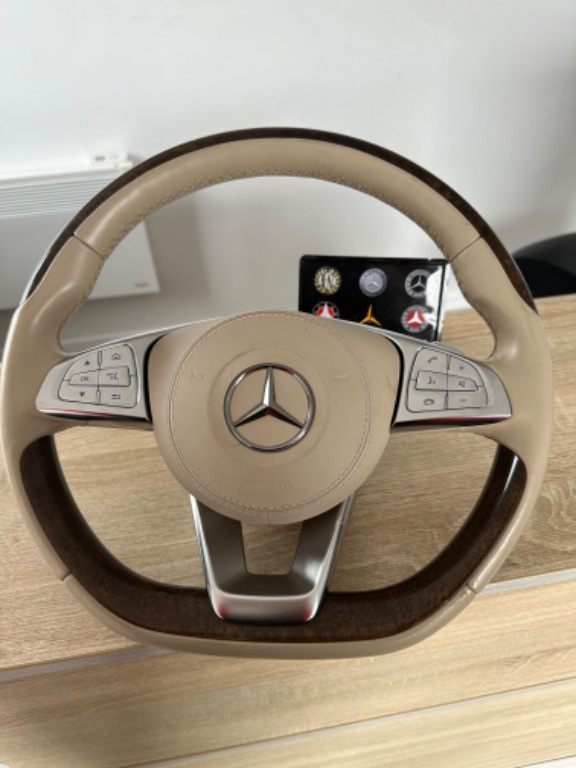 Volan mahon Mercedes s class w222 AMG , crem, complet cu airbag