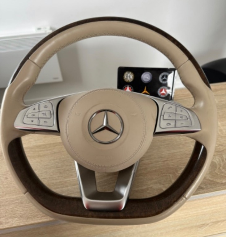 Volan mahon Mercedes s class w222 AMG , crem, complet cu airbag
