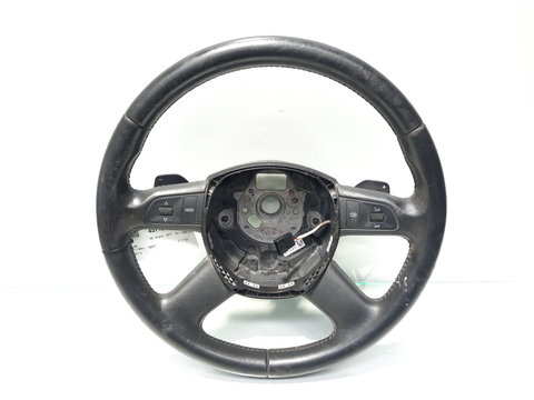 Volan piele cu comenzi si padele (4 spite), cod 4F0419091DD, Audi A6 Avant (4F5, C6) (id:457190)