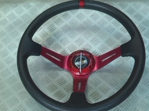 Volan sport racing rosu inchis model ingropat