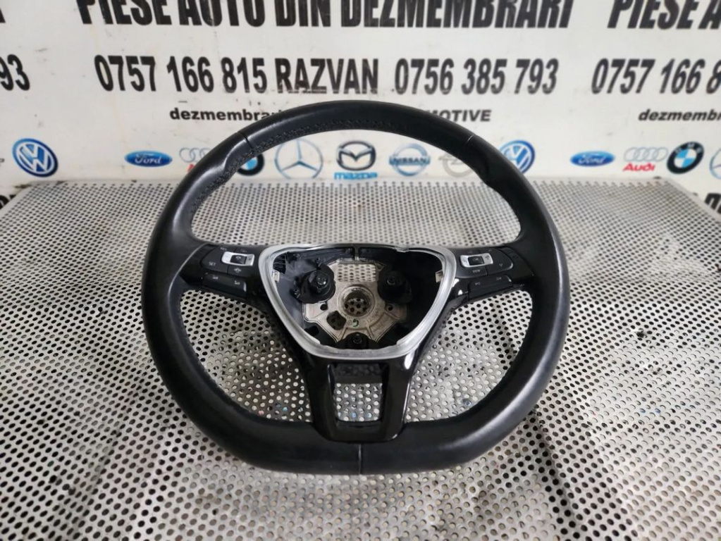 Volan Tesit Din Piele Cu Comenzi Vw T-Roc Tiguan Touran Golf Polo Cod 5TA419091AM Impecabil Dezmembrez Vw T-Roc - Dezmembrari Arad