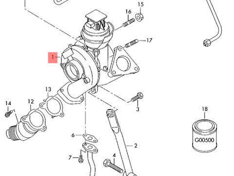 Voluta turbinaAudi A5 2.0 TDI sportback 2010 2011 OEM 03L145701E