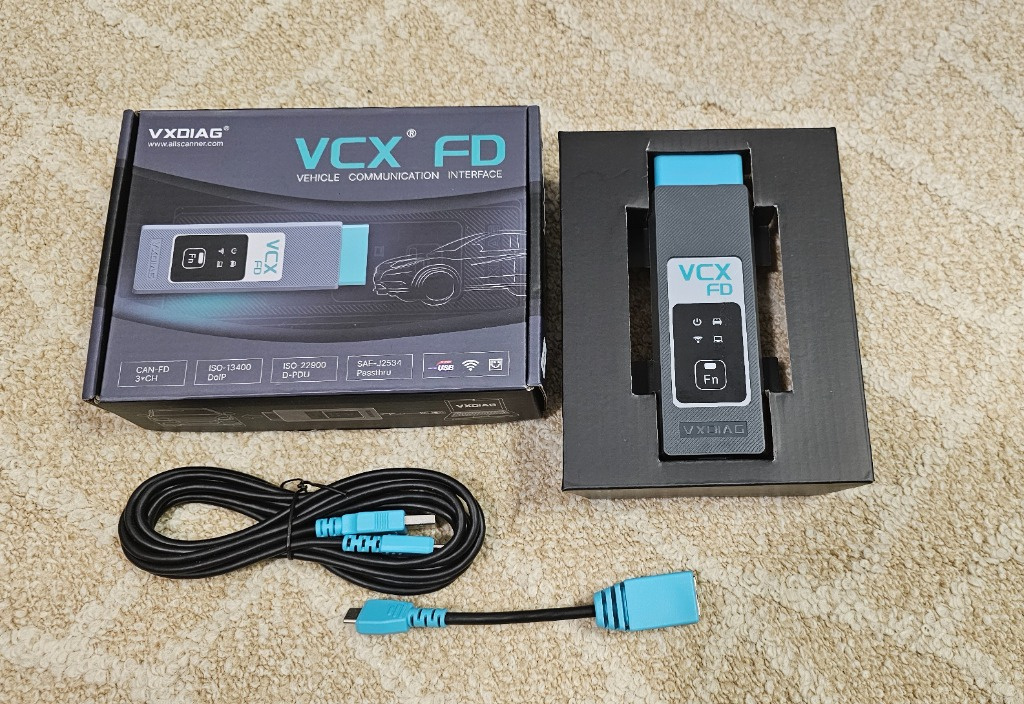 VXDIAG VCX FD J2534 Passthru, USB, WiFi, USB Type C, LAN, DoNET