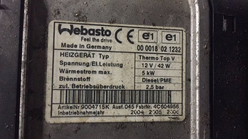 Webasto Audi A6 C6 2005 3.0 tdi automat 