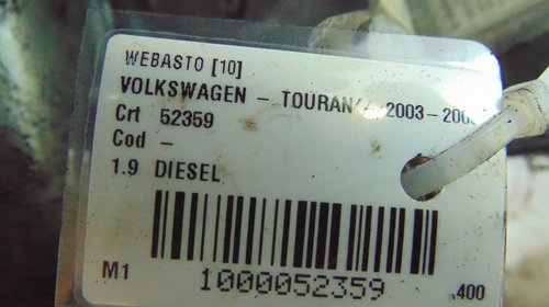 Webasto Volkswagen Touran din 2004. Cod 