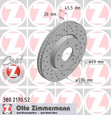 Zimermann disc frana fata pt mitsubishi lancer