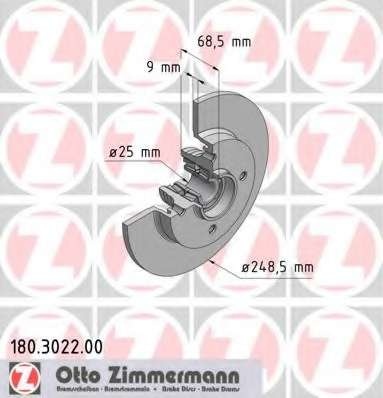 Zimermann disc frana spate cu rulment pt citroen c4, peugeot 307