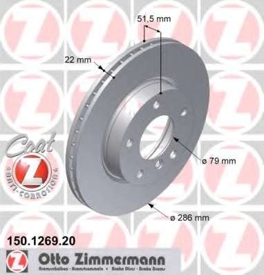 Zimermann set 2 discuri frana fata cu r286mm pt bmw 3(e36),3(e46)