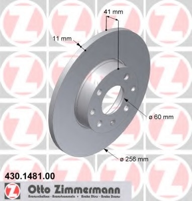 Zimermann set 2discuri frana fata cu r256mm,plin pt astra g