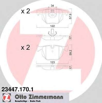 Zimmermann set 4 placute frana spate pt bmw 7(e65,