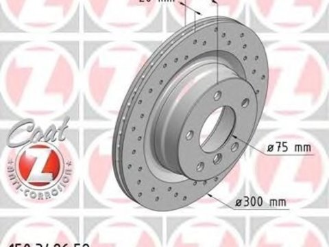 Zimmermann sport set 2 discuri frana spate ventilate si perforate cu r300 pt bmw 3 e90,1 e87